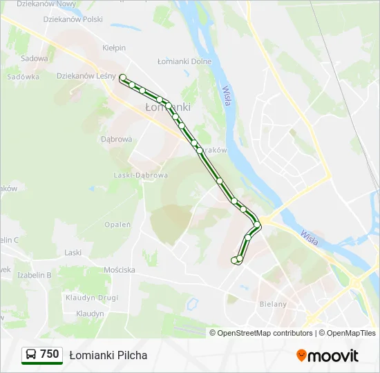 Автобус 750: карта маршрута