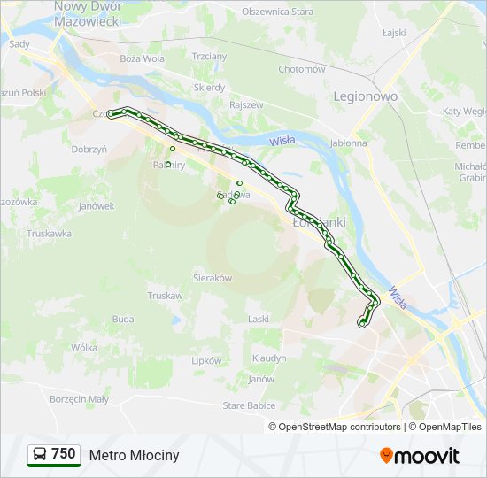 750 bus Line Map