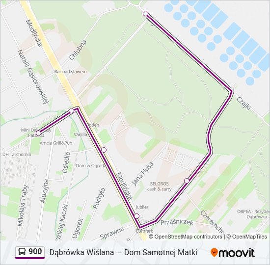 900 bus Line Map