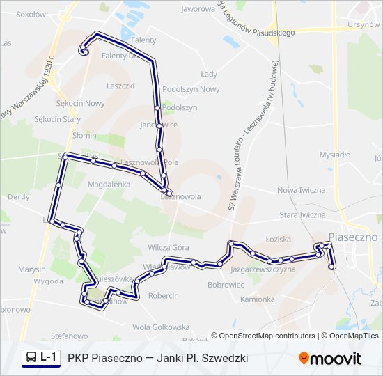 Автобус L-1: карта маршрута