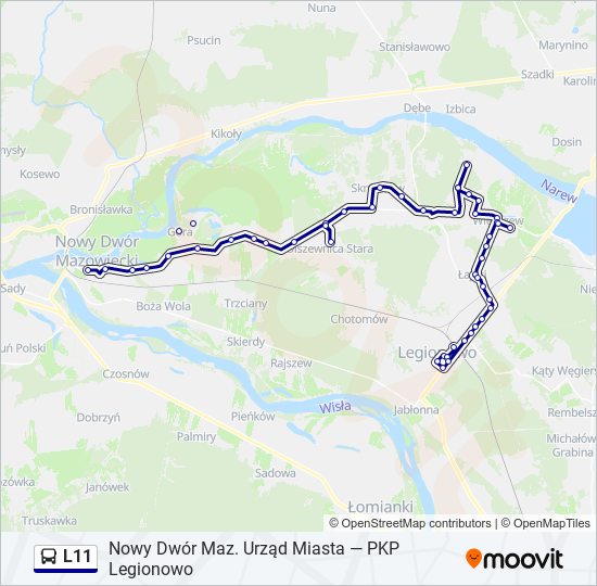 L11 bus Line Map