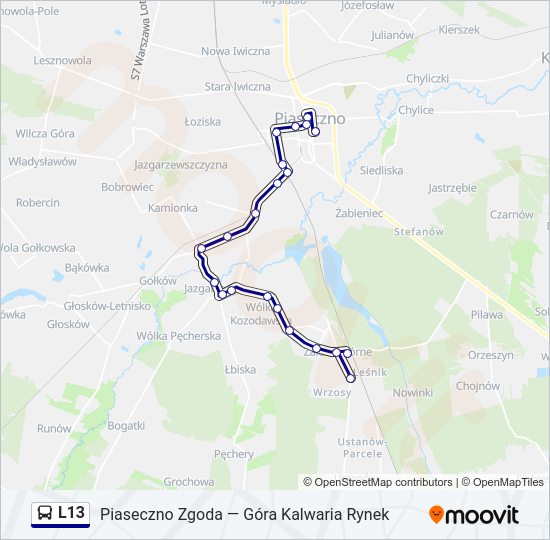 L13 bus Line Map