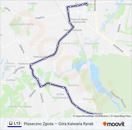 L13 bus Line Map