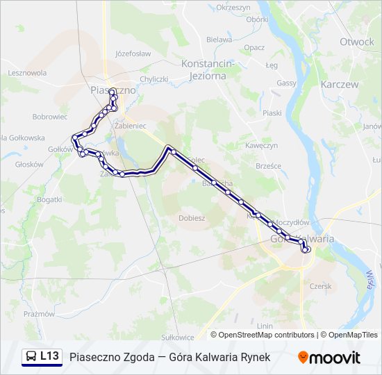 L13 Bus Line Map