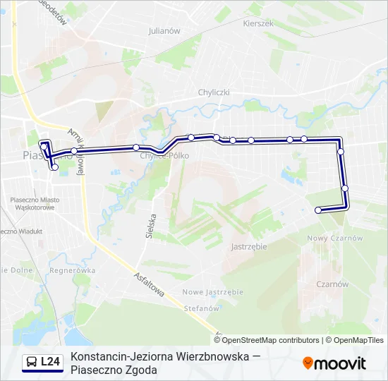 Автобус L24: карта маршрута