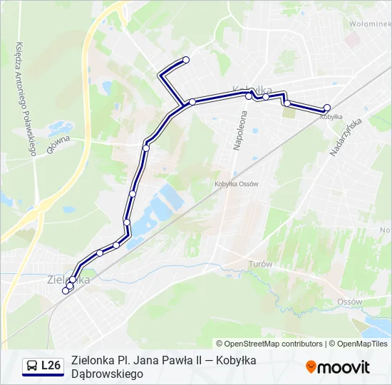 Автобус L26: карта маршрута