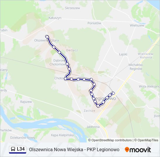 L34 bus Line Map