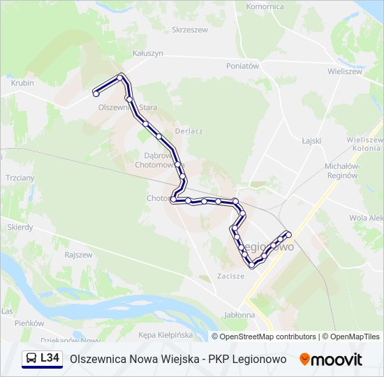 L34 Bus Line Map