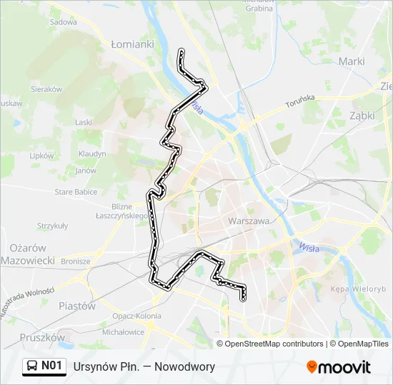 N01 Bus Line Map