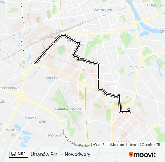 N01 Bus Line Map