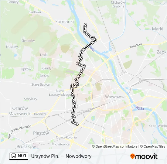 N01 Bus Line Map