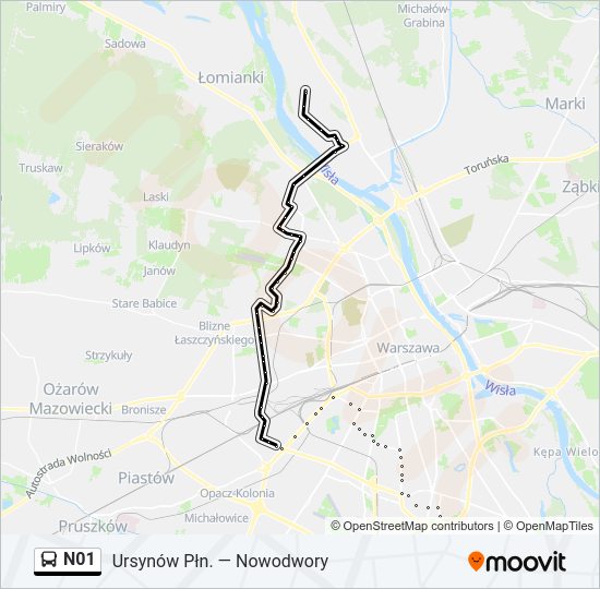 N01 Bus Line Map