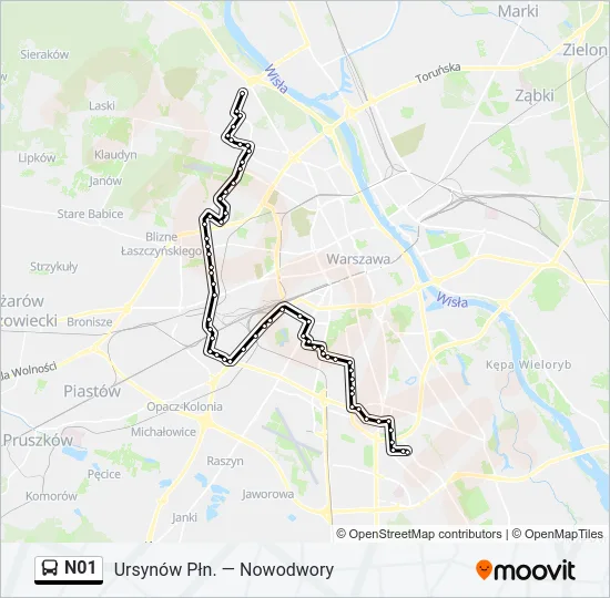 N01 Bus Line Map