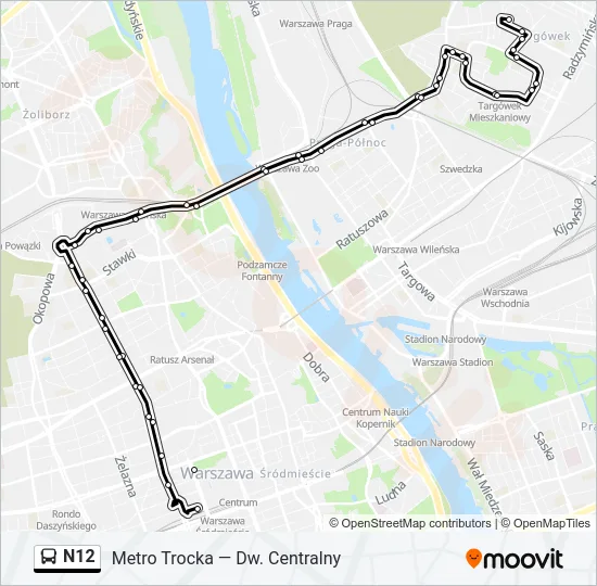 N12 Bus Line Map
