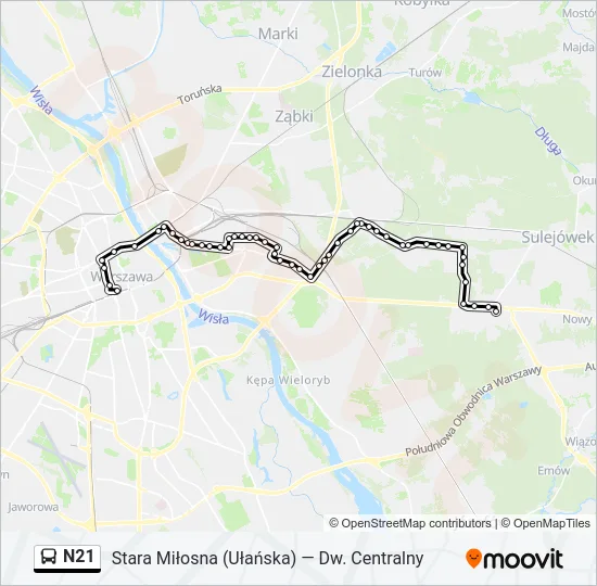 N21 Bus Line Map