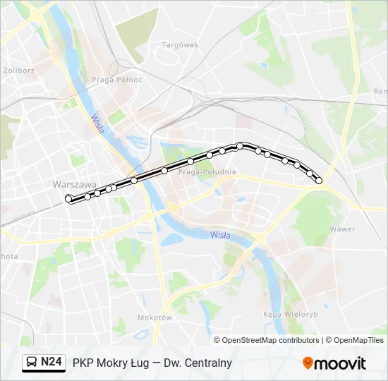N24 Bus Line Map