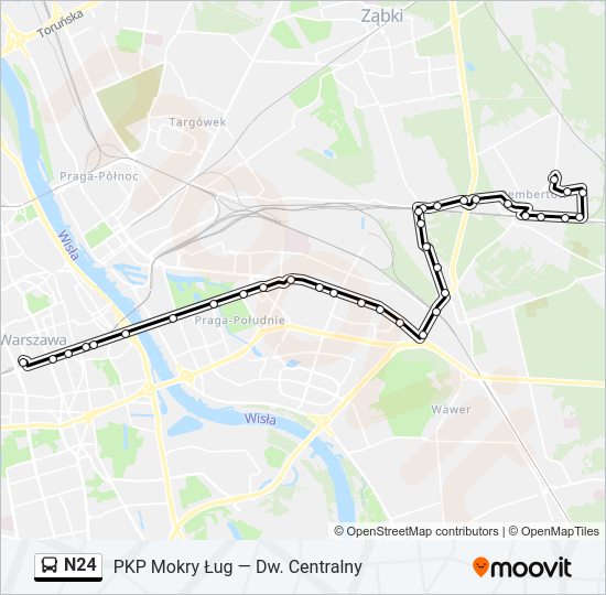 N24 bus Line Map