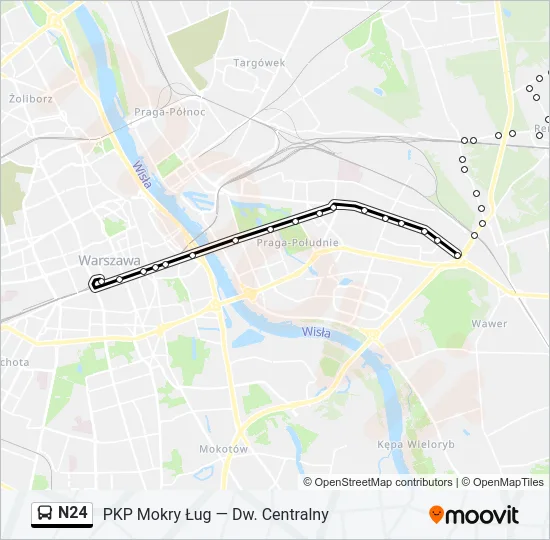 N24 Bus Line Map