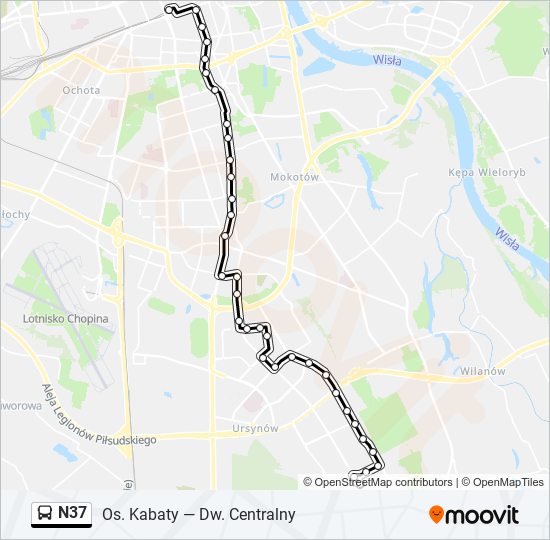 N37 Bus Line Map