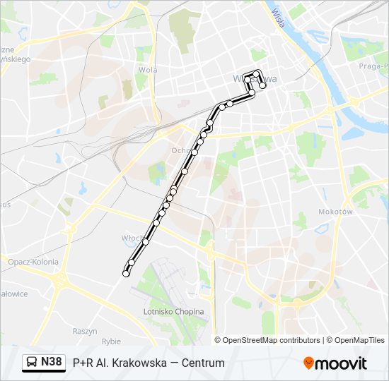 N38 Bus Line Map