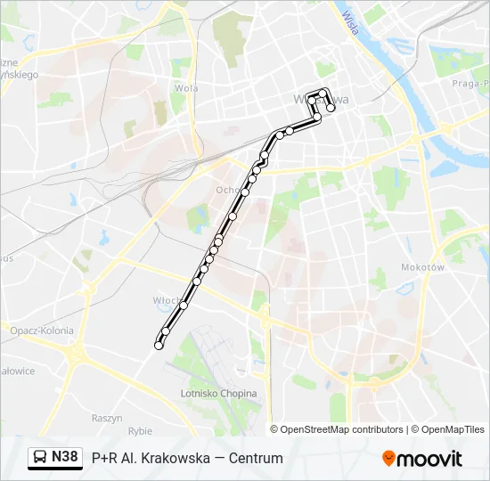 N38 Bus Line Map