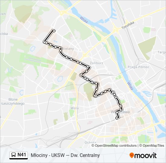 N41 bus Line Map