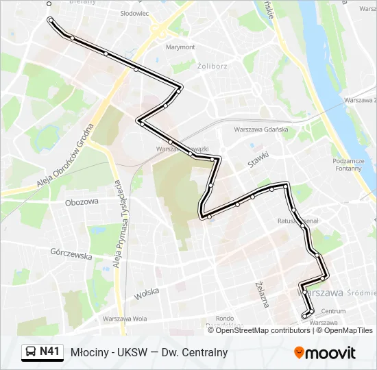 N41 Bus Line Map