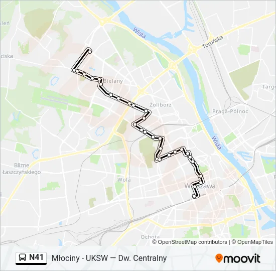 N41 Bus Line Map