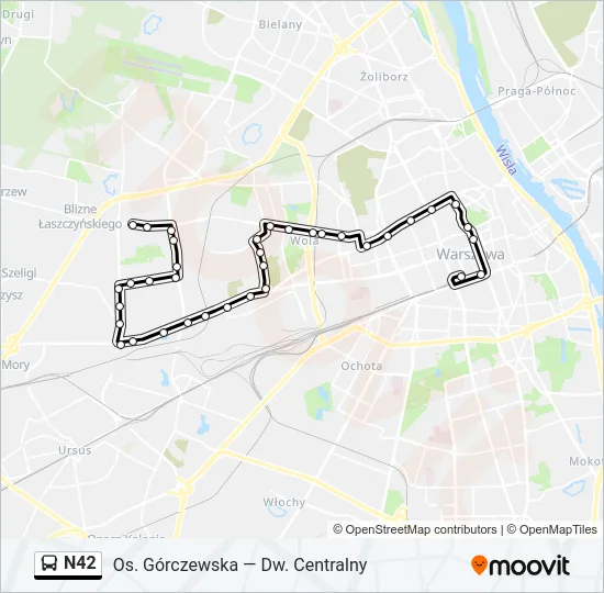 N42 Bus Line Map