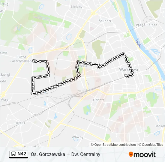 N42 Bus Line Map