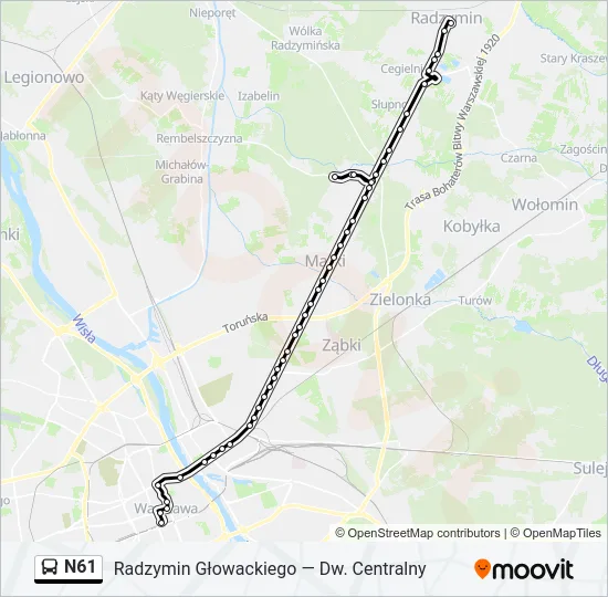 N61 Bus Line Map