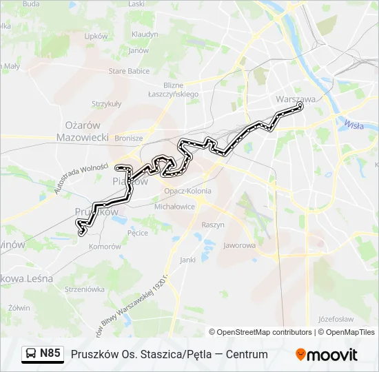 N85 Bus Line Map