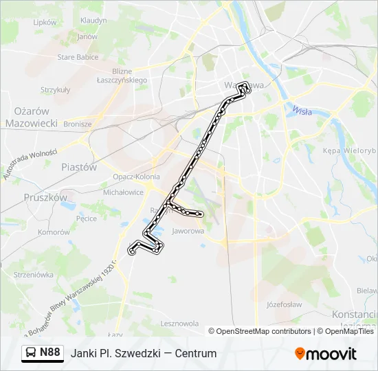 N88 Bus Line Map