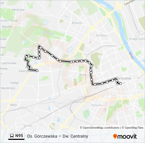 N95 Bus Line Map