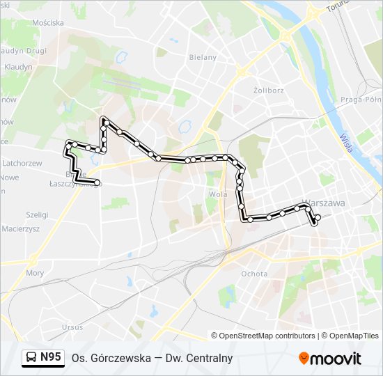 N95 bus Line Map