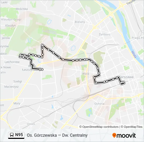 N95 Bus Line Map