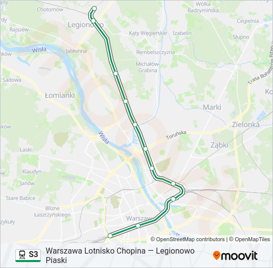 S3 train Line Map