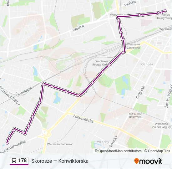 Автобус 178: карта маршрута