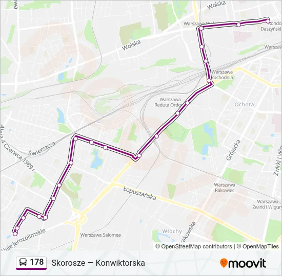 Автобус 178: карта маршрута
