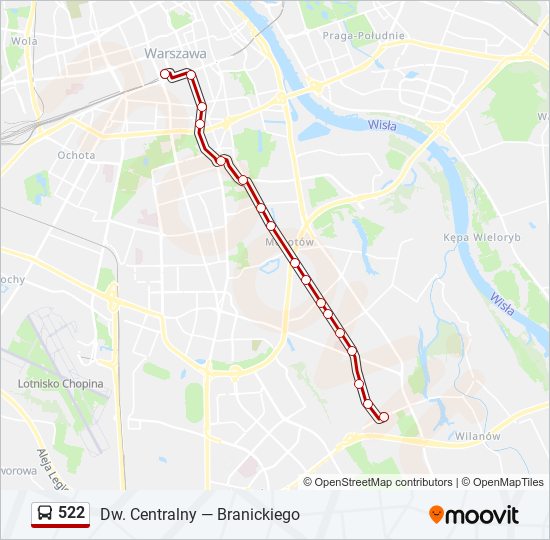 522 Bus Line Map