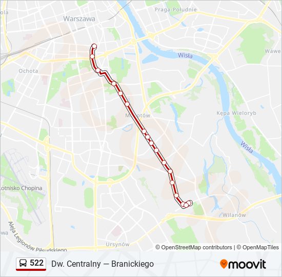 522 bus Line Map