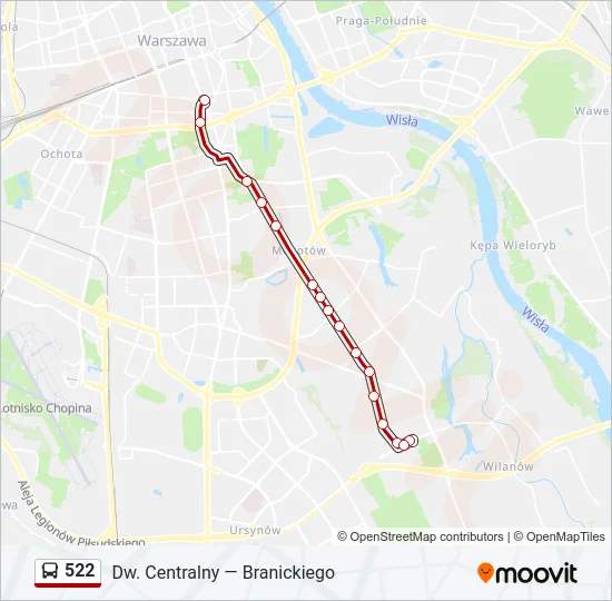 522 Bus Line Map