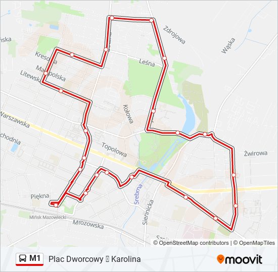 M1 bus Line Map