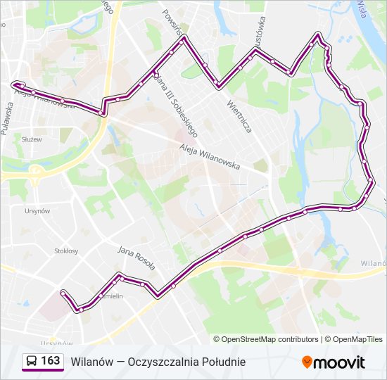 163 bus Line Map