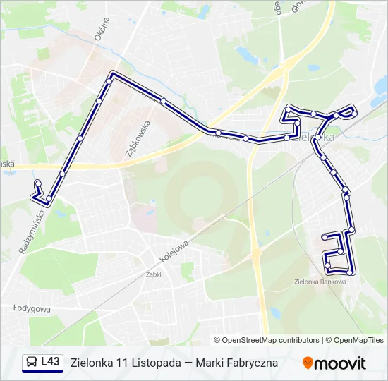 Автобус L43: карта маршрута