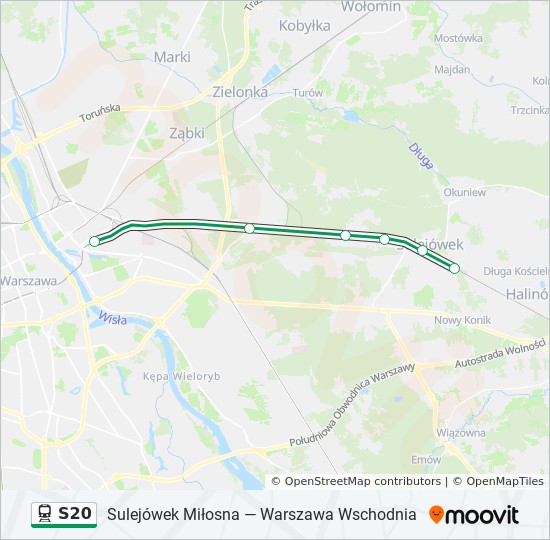 S20 train Line Map