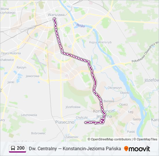 200 bus Line Map