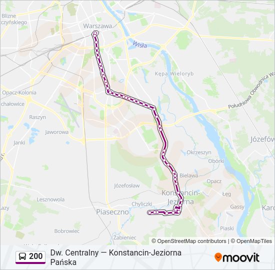 200 bus Line Map