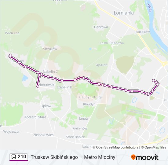 210 bus Line Map