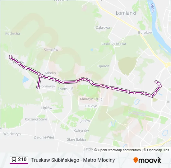 Автобус 210: карта маршрута